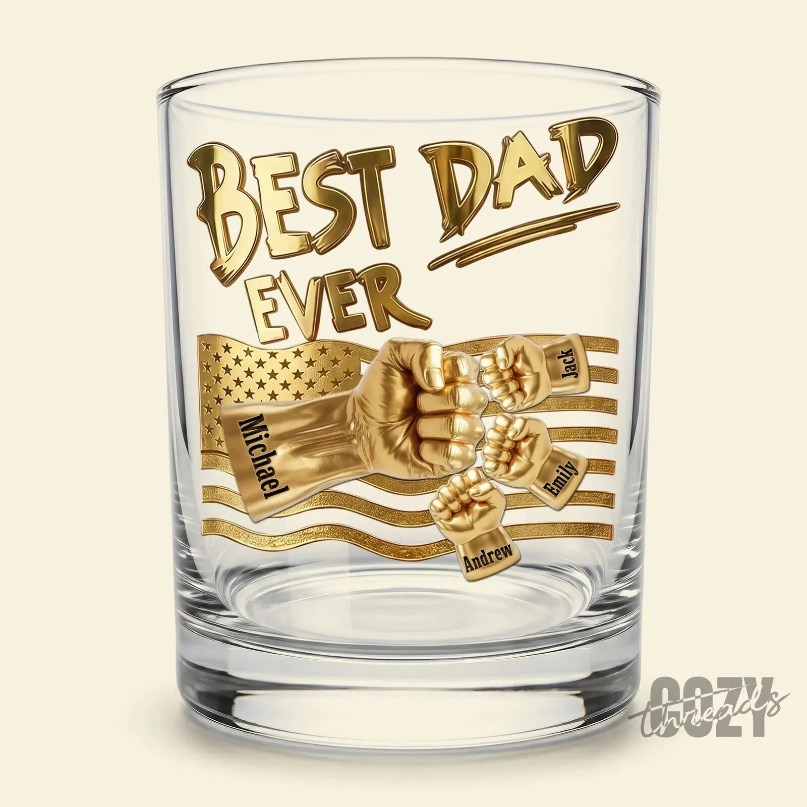 Best Dad Ever Personalized Fist Bump Whiskey Glass for Father's Day 6 Best Dad Ever Personalized Fist Bump Whiskey Glass for Father