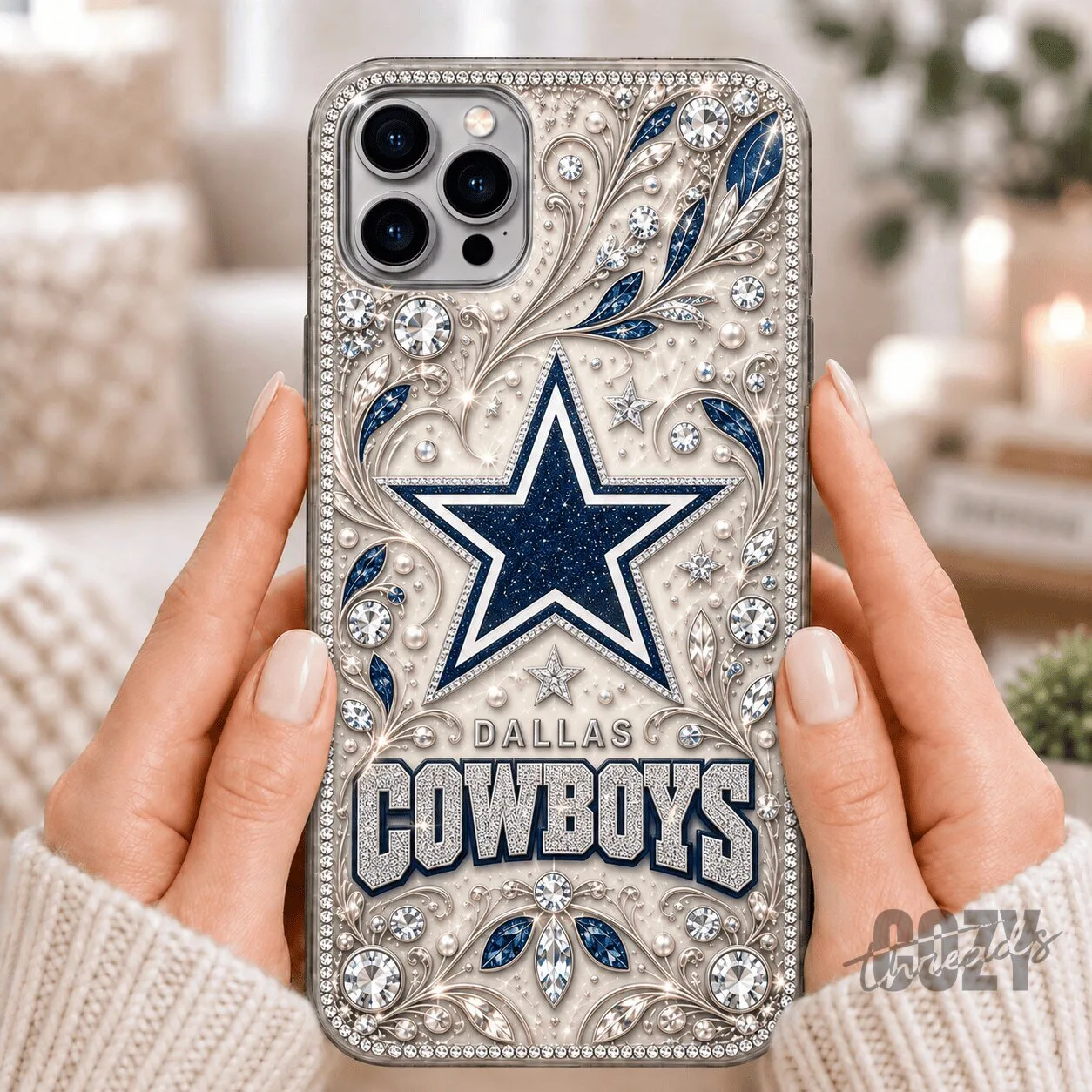 Dallas Cowboys Football Team Rhinestone Embellished Phone Case for iPhone