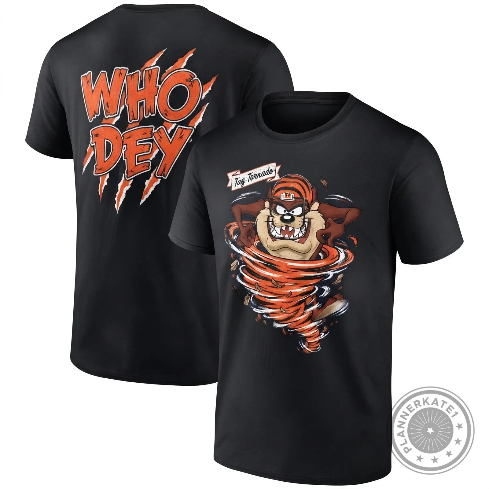 Cincinnati Bengals Taz Tornado Who Dey Looney Tunes Black T-Shirt 4 Cincinnati Bengals Taz Tornado Who Dey Looney Tunes Black T-Shirt