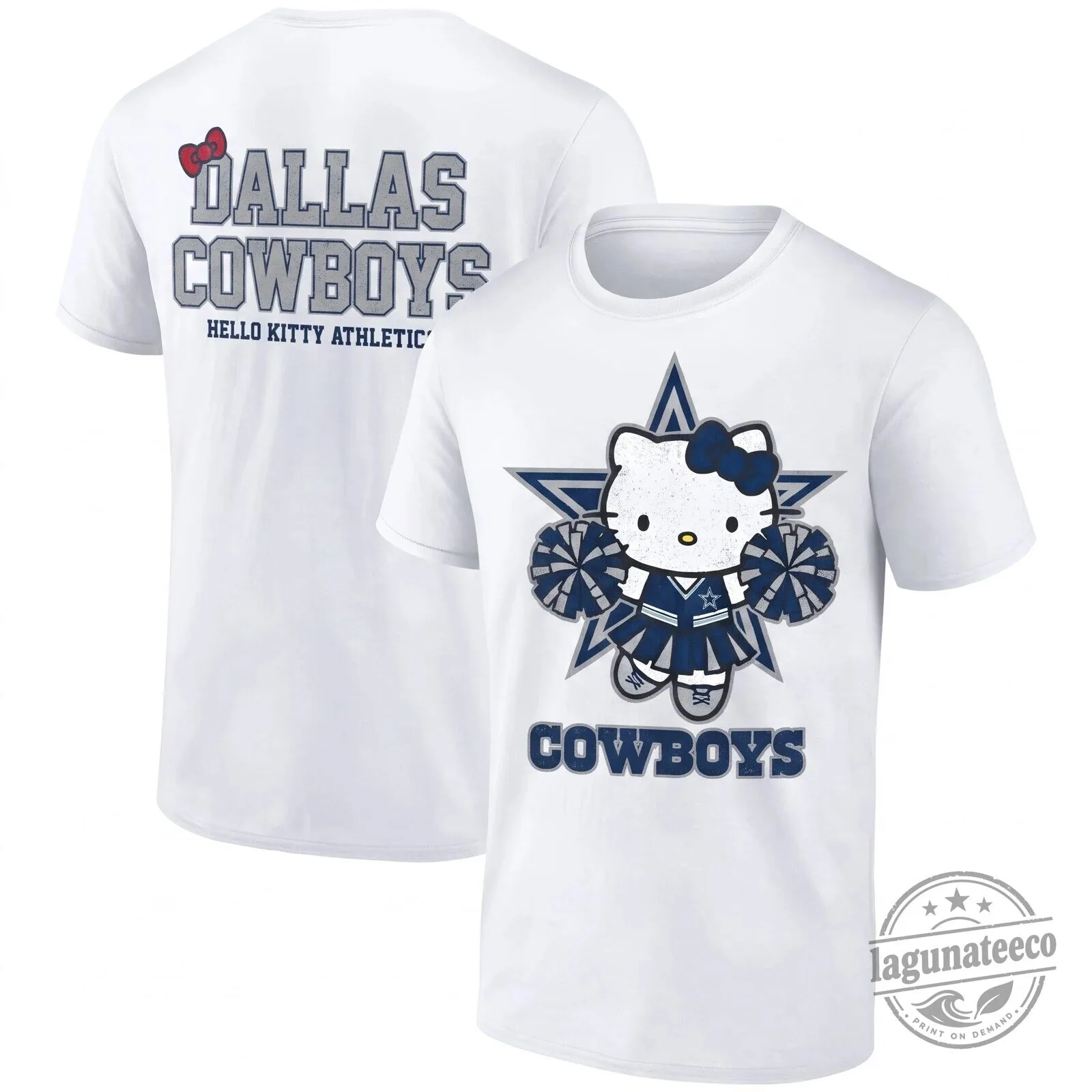 Black T-Shirt featuring Hello Kitty as a Cheerleader for Dallas Cowboys Athletes 6 Black T-Shirt featuring Hello Kitty as a Cheerleader for Dallas Cowboys Athletes