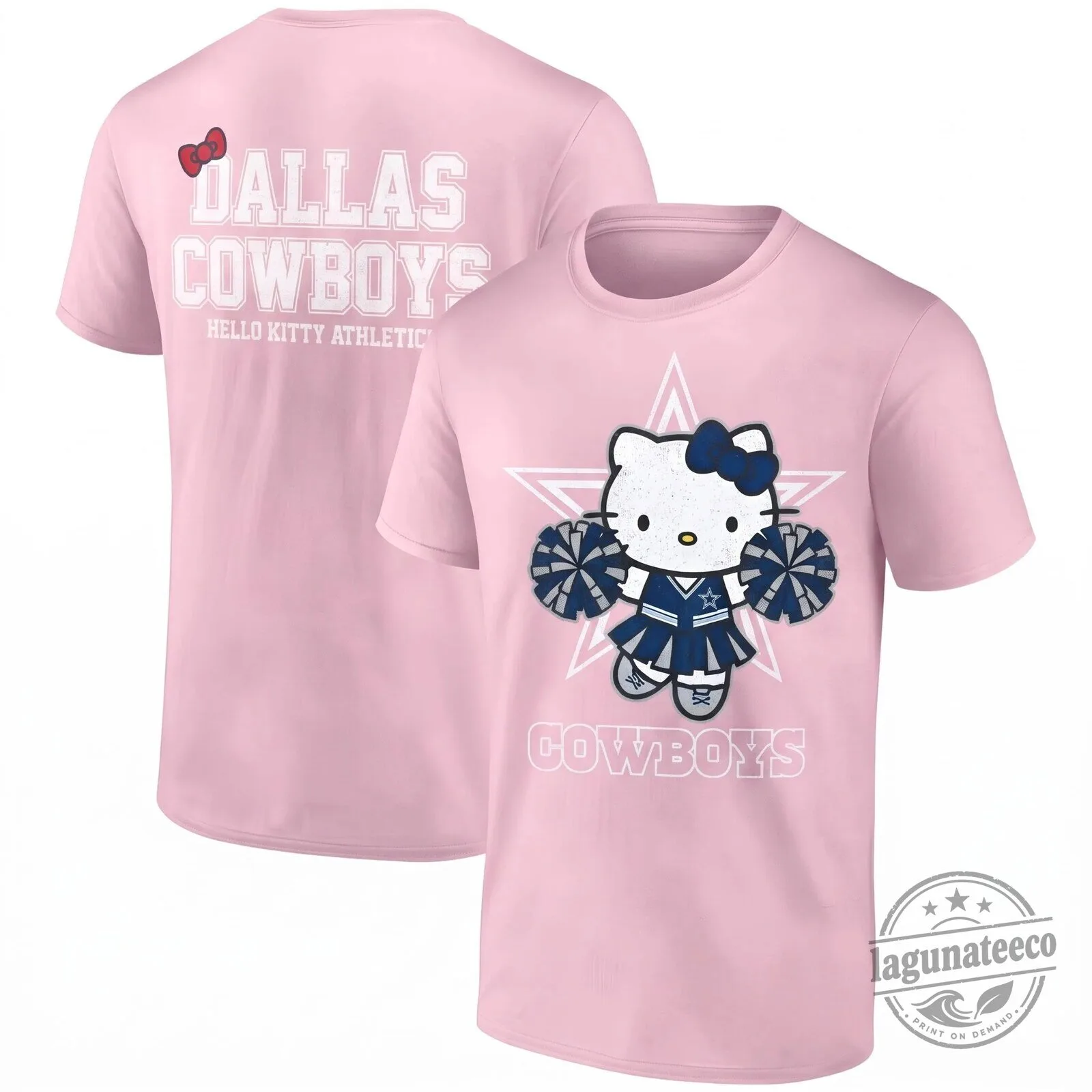 Black T-Shirt featuring Hello Kitty as a Cheerleader for Dallas Cowboys Athletes 9 Black T-Shirt featuring Hello Kitty as a Cheerleader for Dallas Cowboys Athletes
