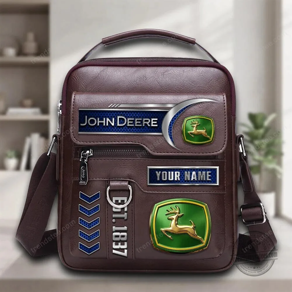 Personalized John Deere Logo Leather Crossbody Bag 1 Personalized John Deere Logo Leather Crossbody Bag