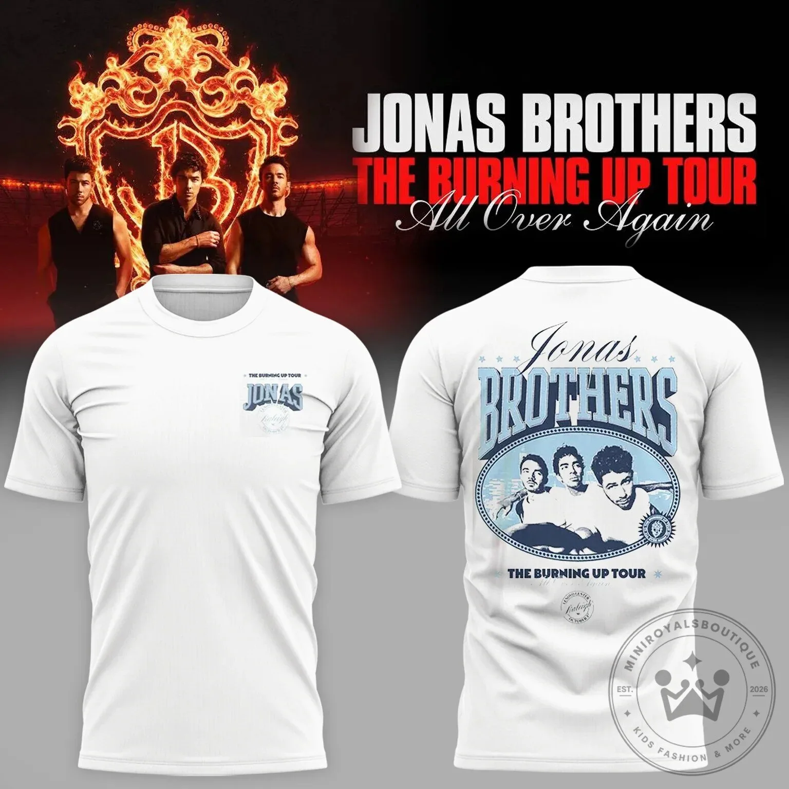 Raleigh North Carolina T-Shirt for the Jonas Brothers' Burning Up Tour Again