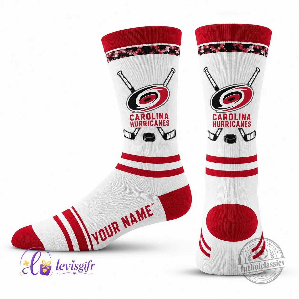 Carolina Hurricanes National Hockey League Personalized Fan Socks
