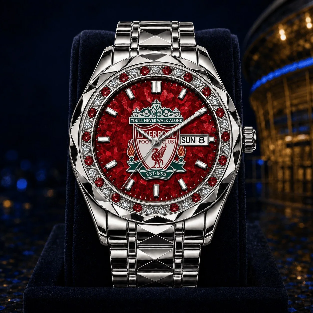 Liverpool Football Club You'll Never Walk Alone Silver Diamond Watch