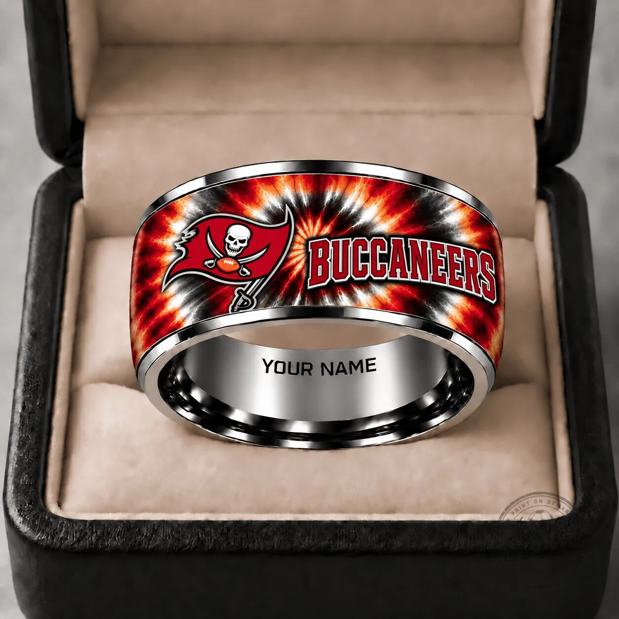 Tampa Bay Buccaneers Tie-Dye Personalized Football Team Ring