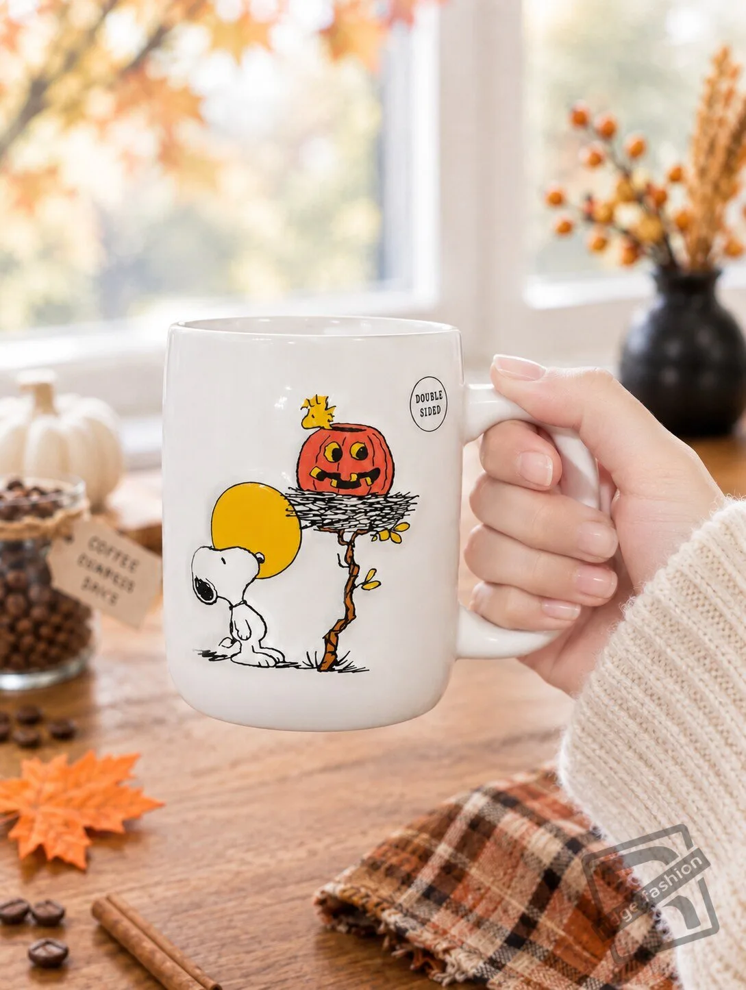 Snoopy Halloween Pumpkin Coffee Mug – Peanuts Woodstock Double-Sided Ceramic Mug 3 Snoopy Halloween Pumpkin Coffee Mug – Peanuts Woodstock Double-Sided Ceramic Mug product view