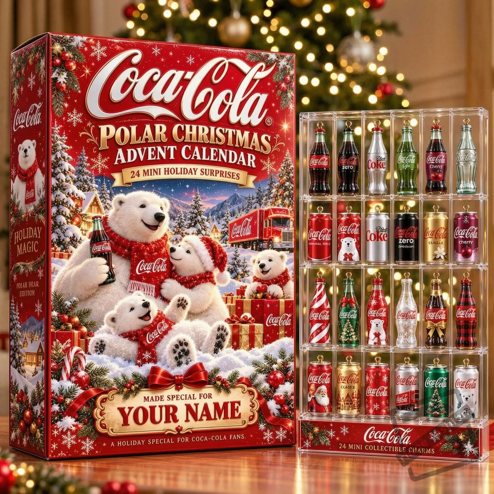 Red Cocacola Christmas Advent Calendar Personalized Gift For Fan