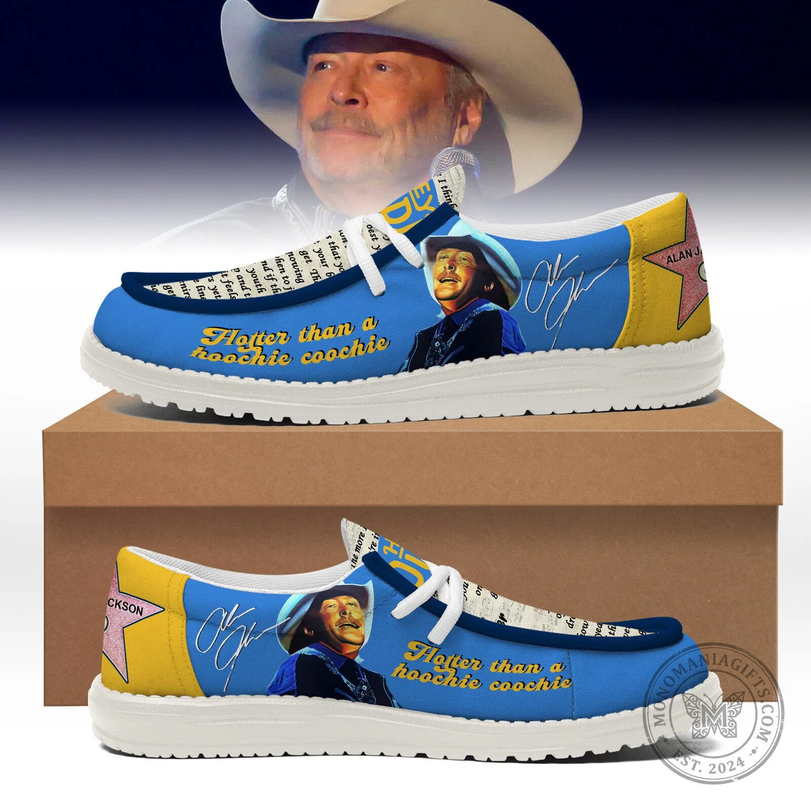 Alan Jackson Hotter Than A Hoochie Coochie Country Music Shoes