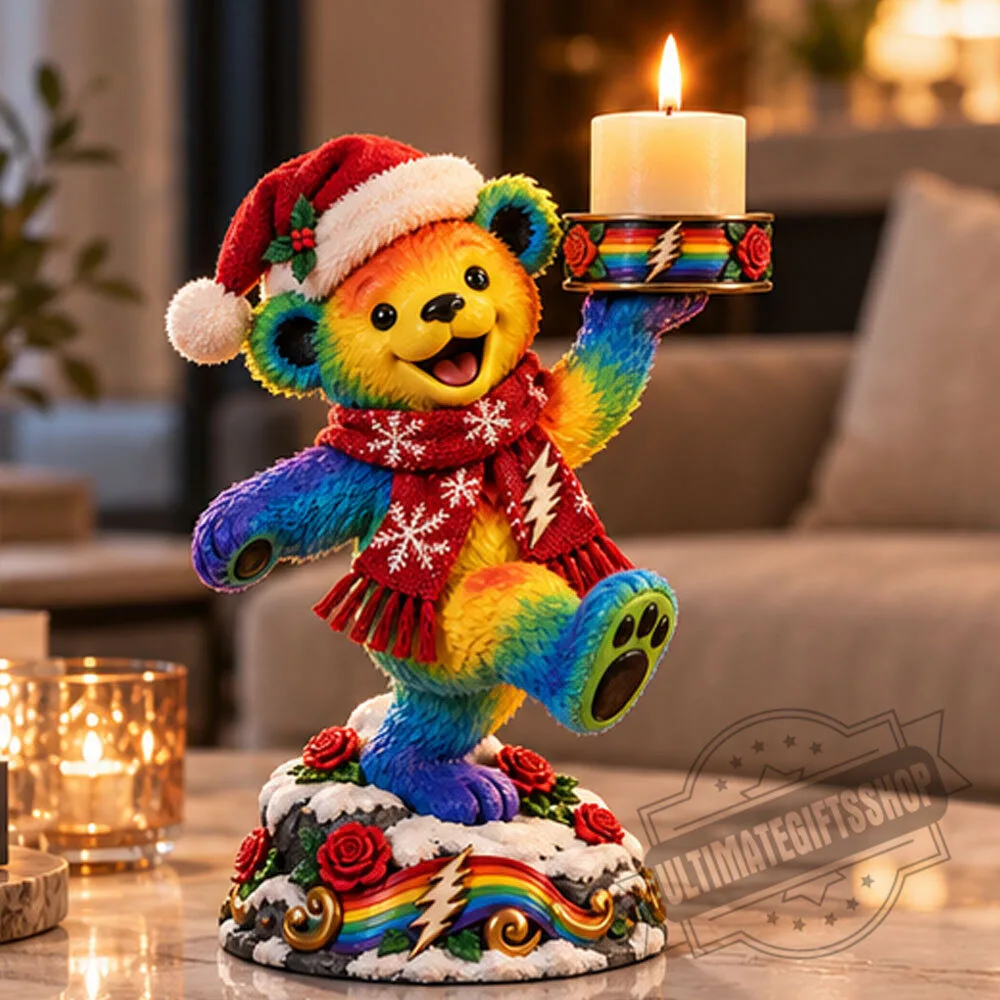 Grateful Dead Christmas Dancing Bear Candle Holder Figurine 4 Grateful Dead Christmas Dancing Bear Candle Holder Figurine