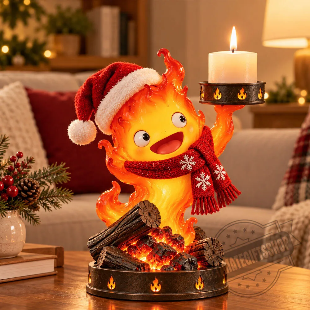 Calcifer Candle Holder Christmas Figurine 3 Calcifer Candle Holder Christmas Figurine