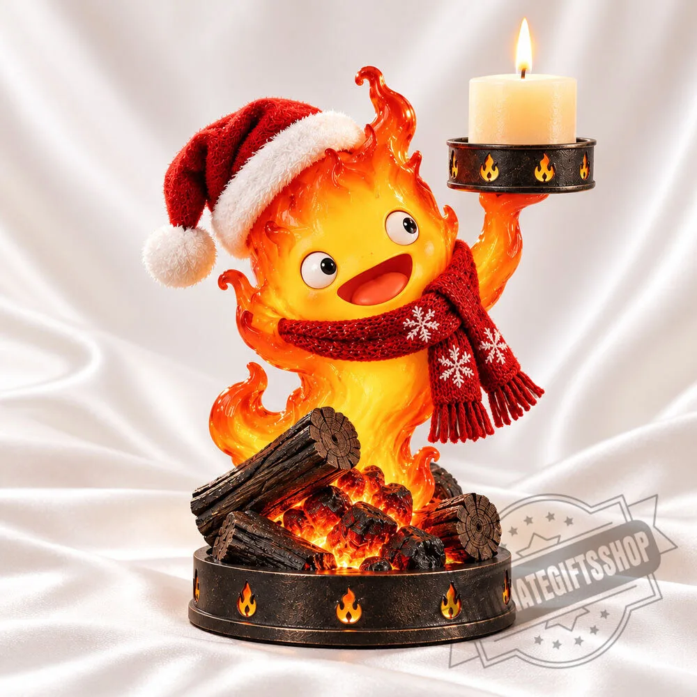Calcifer Candle Holder Christmas Figurine 4 Calcifer Candle Holder Christmas Figurine