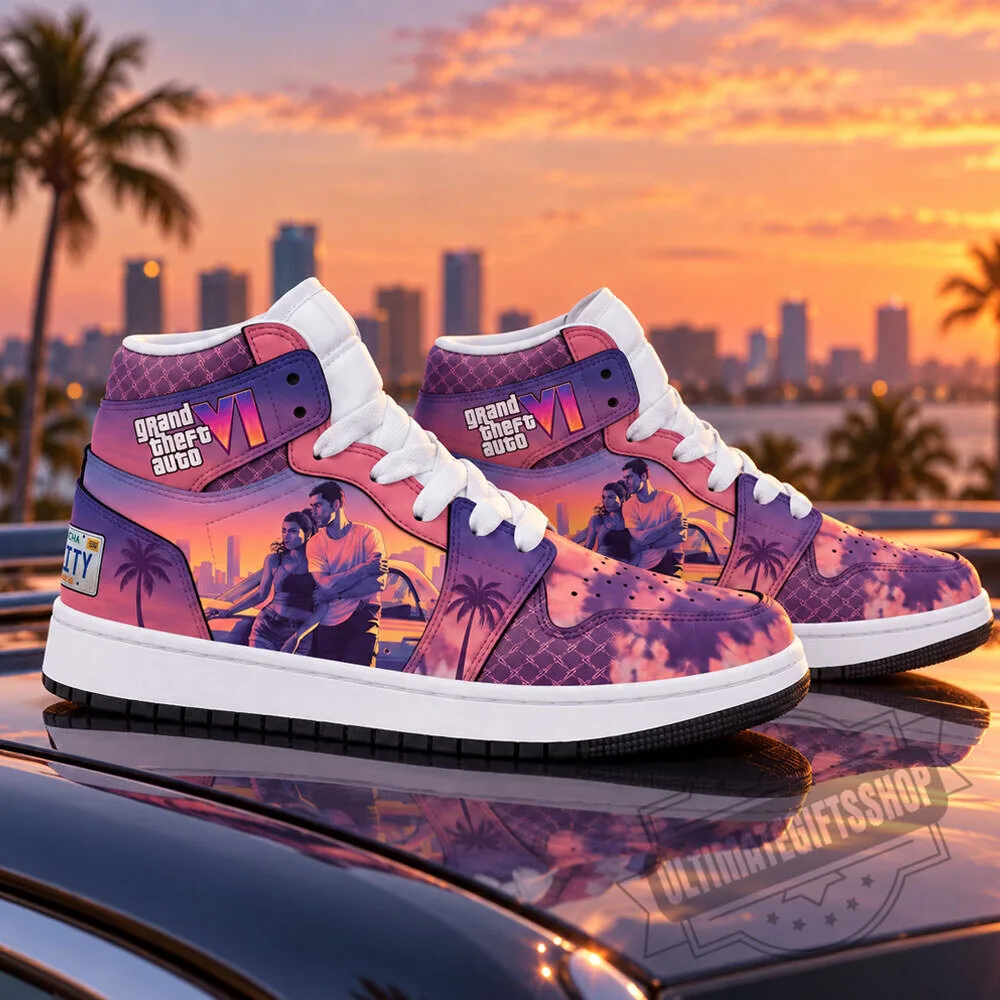 GTA 6 Lucia & Jason Jordan 1 High Top Sneakers Shoe 5 GTA 6 Lucia & Jason Jordan 1 High Top Sneakers Shoe