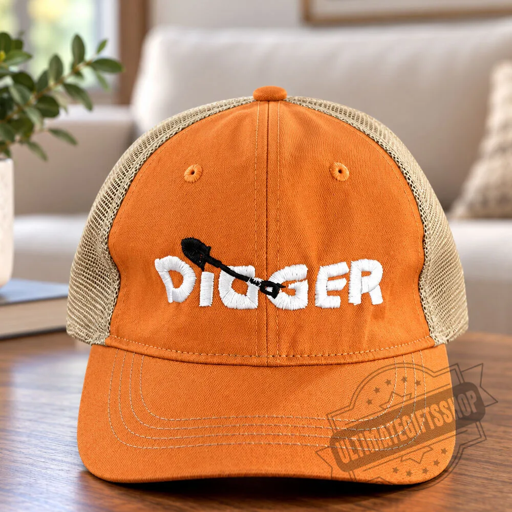 Vintage Digger Embroidered Trucker Hat 4 Vintage Digger Embroidered Trucker Hat