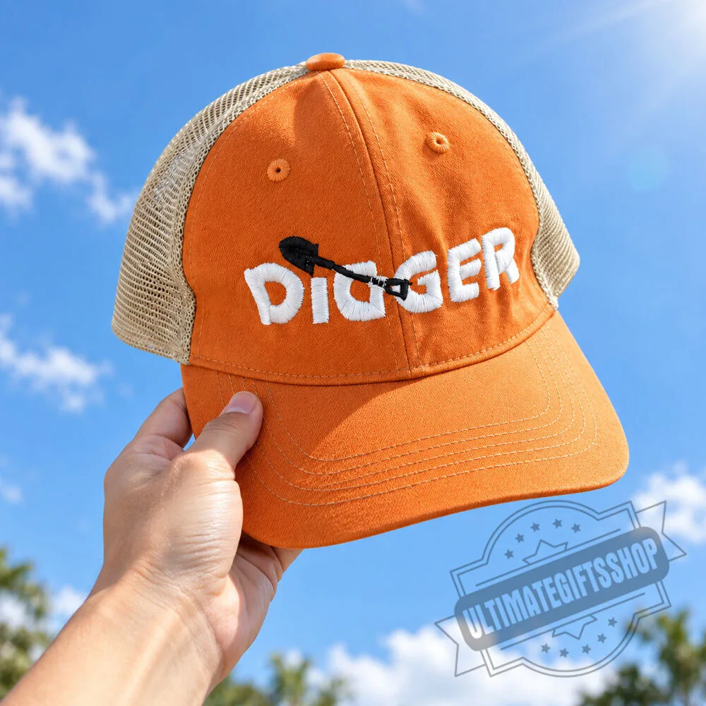 Vintage Digger Embroidered Trucker Hat 5 Vintage Digger Embroidered Trucker Hat