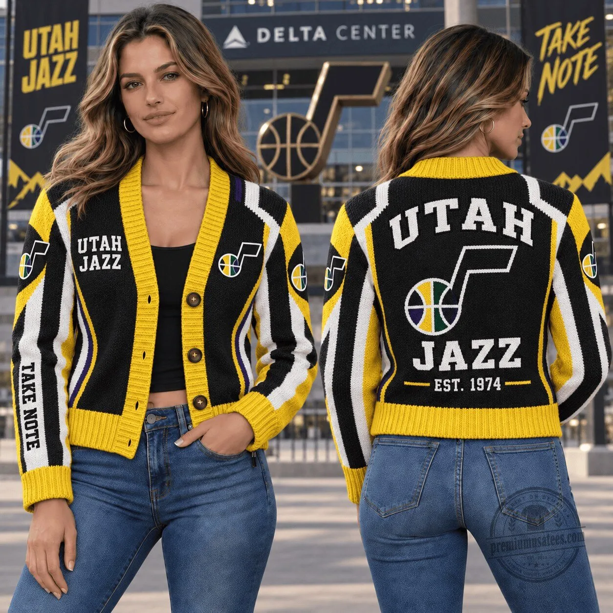 Utah Jazz NBA Basketball Team Fanwear Cardigan Sweater Jacket