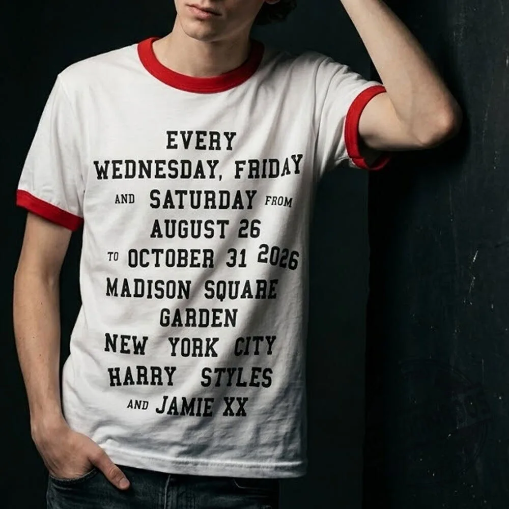 Harry Styles Jamie XX MSG Madison Square Garden 2026 Residency Tour Ringer T-Shirt 4 Harry Styles Jamie XX MSG Madison Square Garden 2026 Residency Tour Ringer T-Shirt