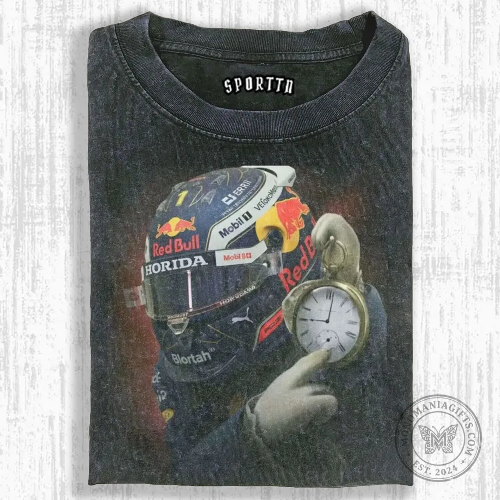 Max Verstappen Red Bull Racing F1 Helmet Pocket Watch T-Shirt Max Verstappen Red Bull Racing F1 Helmet Pocket Watch T-Shirt