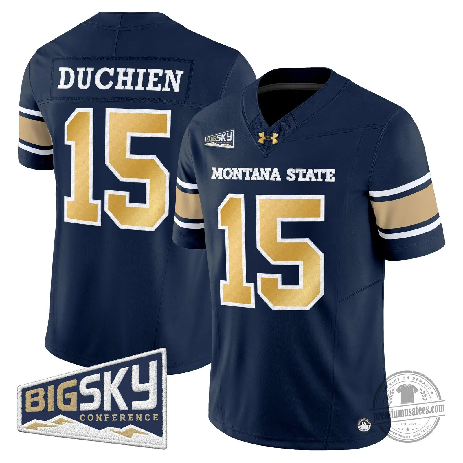 Montana State Bobcats D. Duchien Number 15 Big Sky Conference Football Jersey 1 Montana State Bobcats D. Duchien Number 15 Big Sky Conference Football Jersey