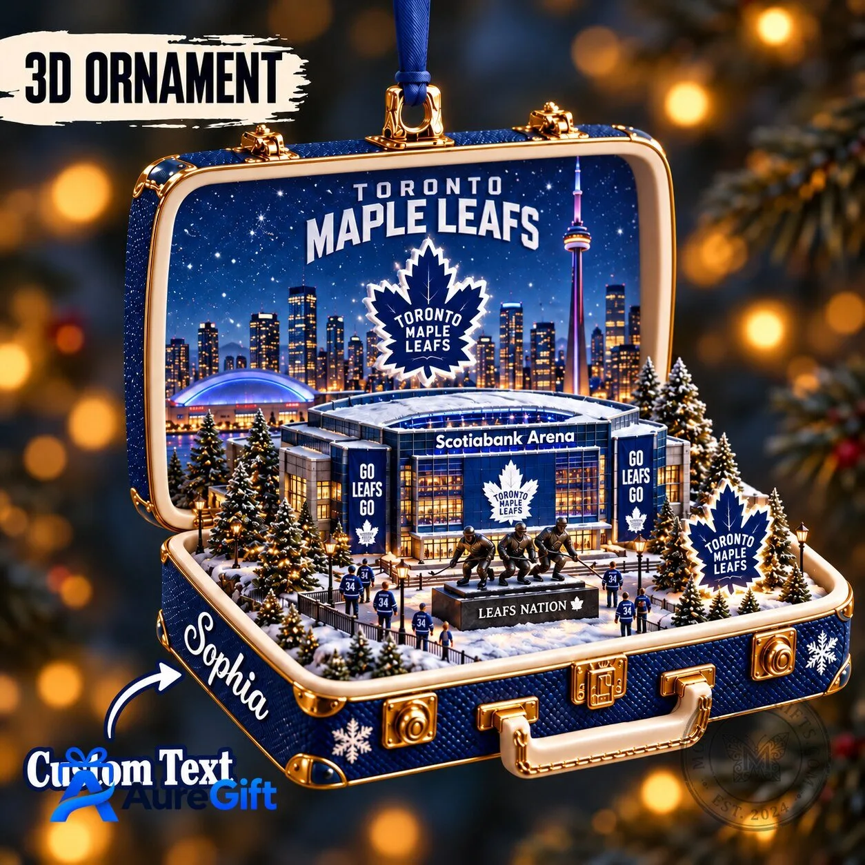 Toronto Maple Leafs Scotiabank Arena Christmas Ornament Personalized