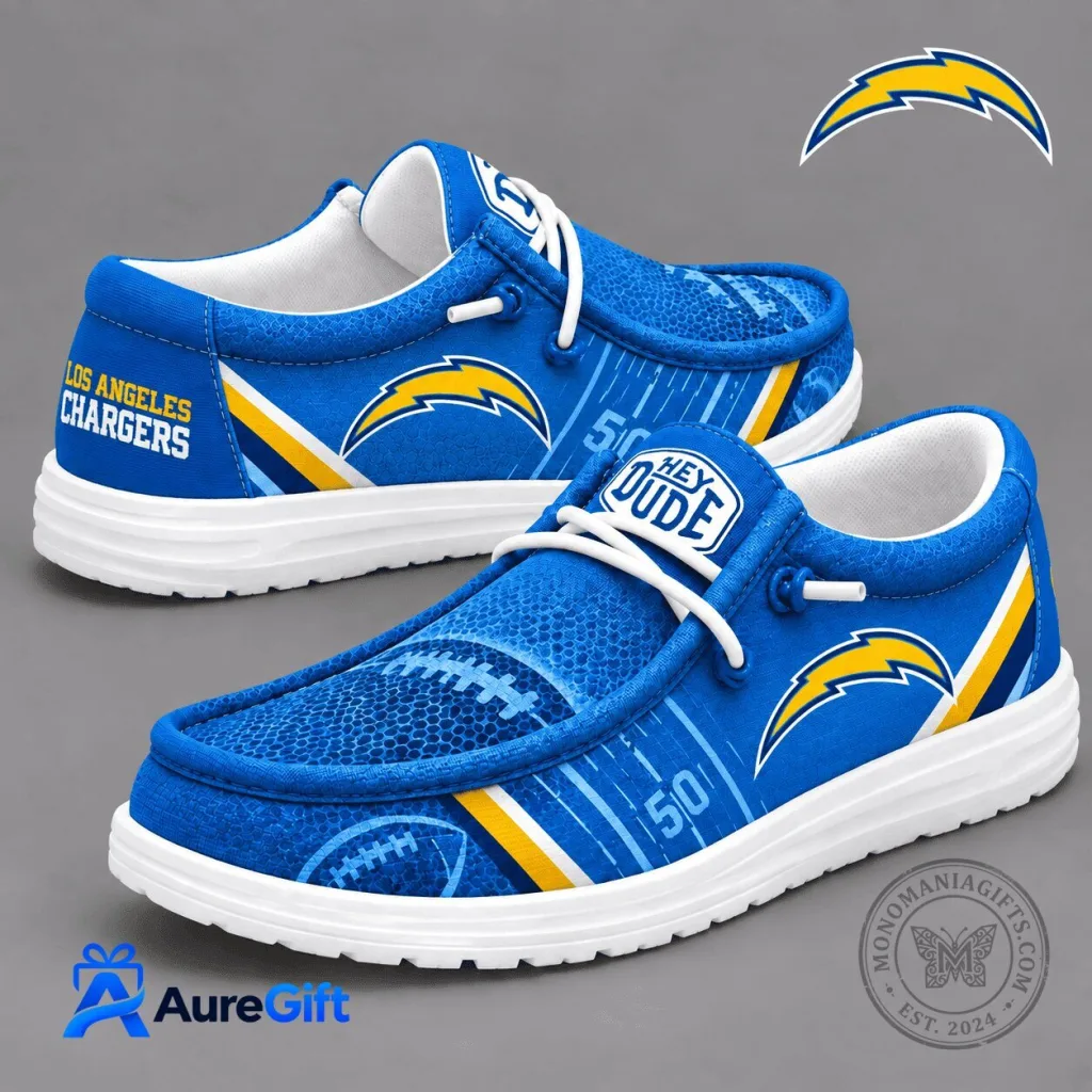 Los Angeles Chargers Football Team Hey Dude Style Shoes Los Angeles Chargers Football Team Hey Dude Style Shoes