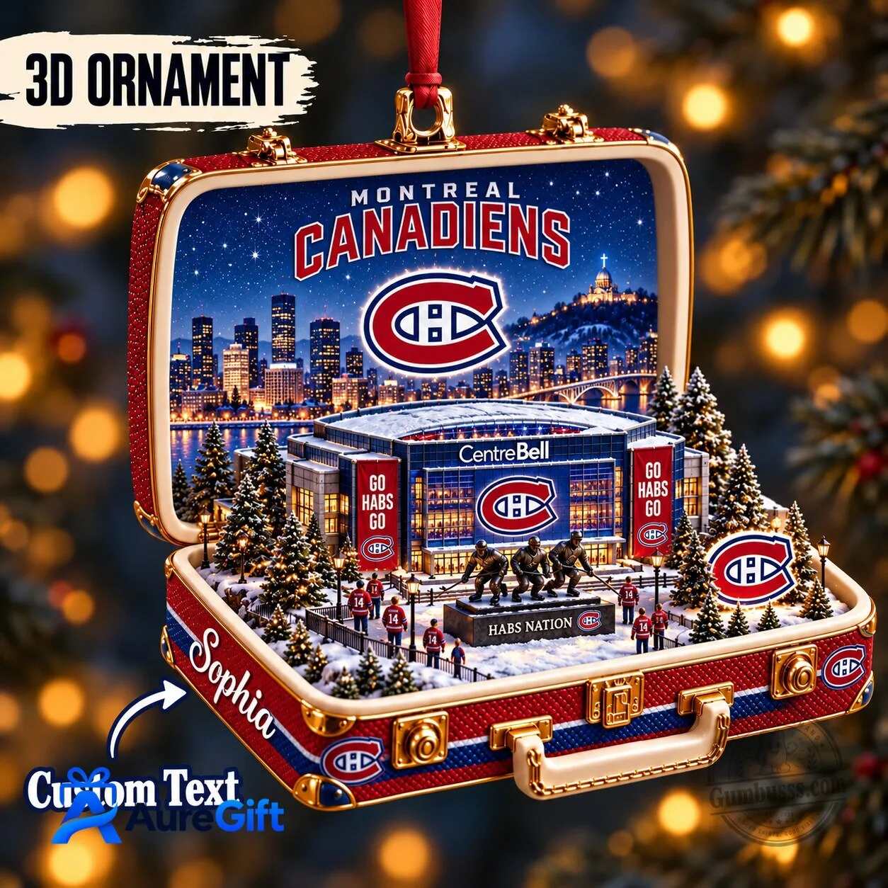 Montreal Canadiens Ice Hockey Team Centre Bell Christmas Tree Ornament