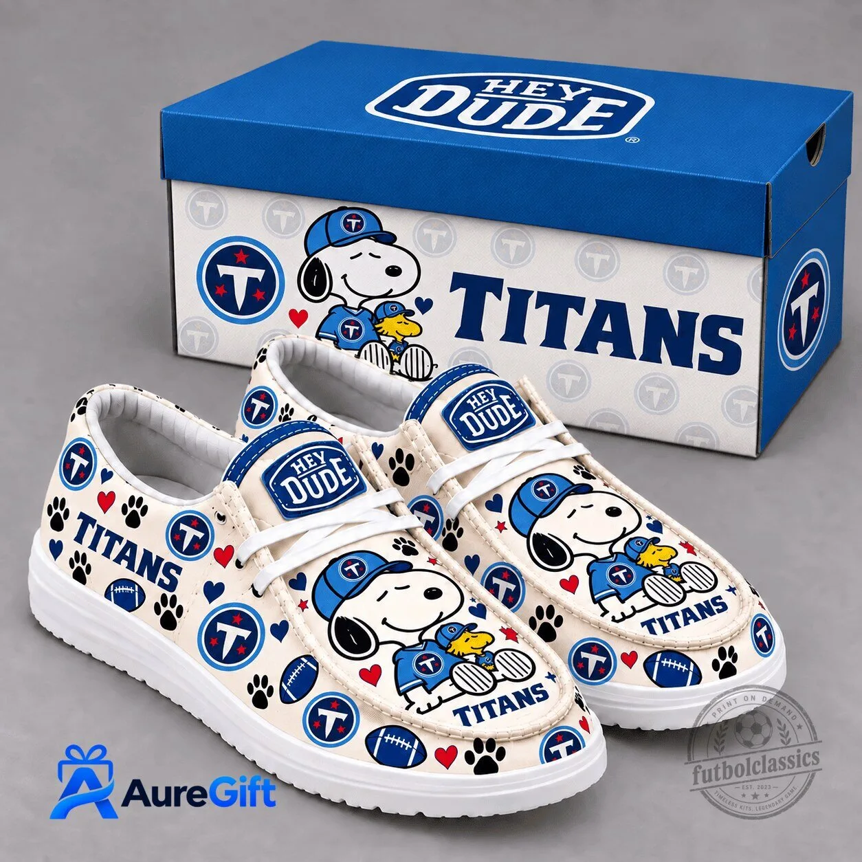 Snoopy Tennessee Titans NFL Football Team Hey Dude Shoes