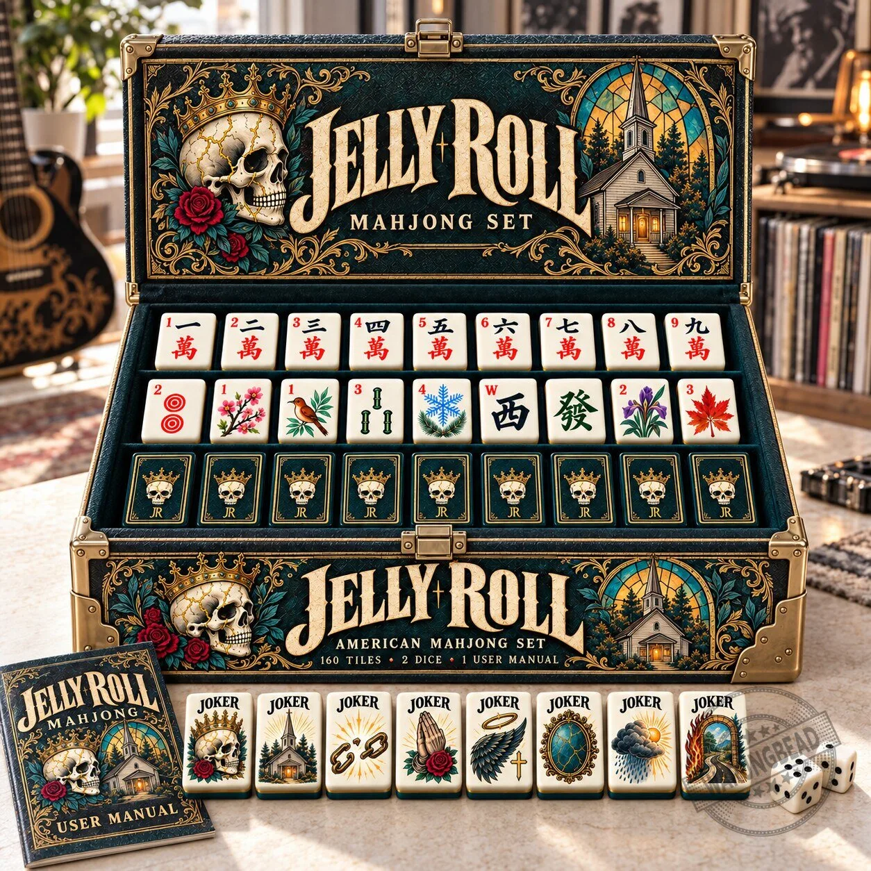 Jelly Roll American Mahjong Game Set with 160 Tiles and Dice 1 Jelly Roll American Mahjong Game Set with 160 Tiles and Dice