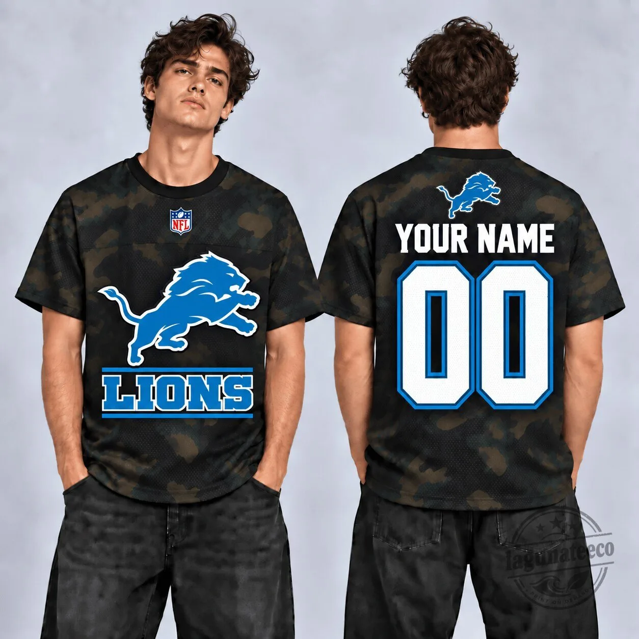 Detroit Lions Personalized Camouflage Football Team Player Jersey