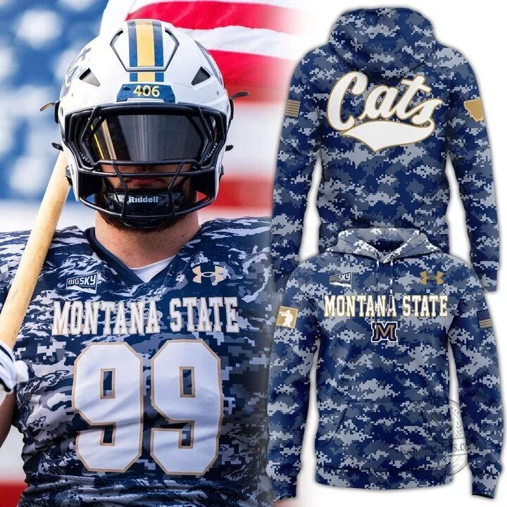 Digital Camouflage Hoodie for Montana State Football Salute to Service