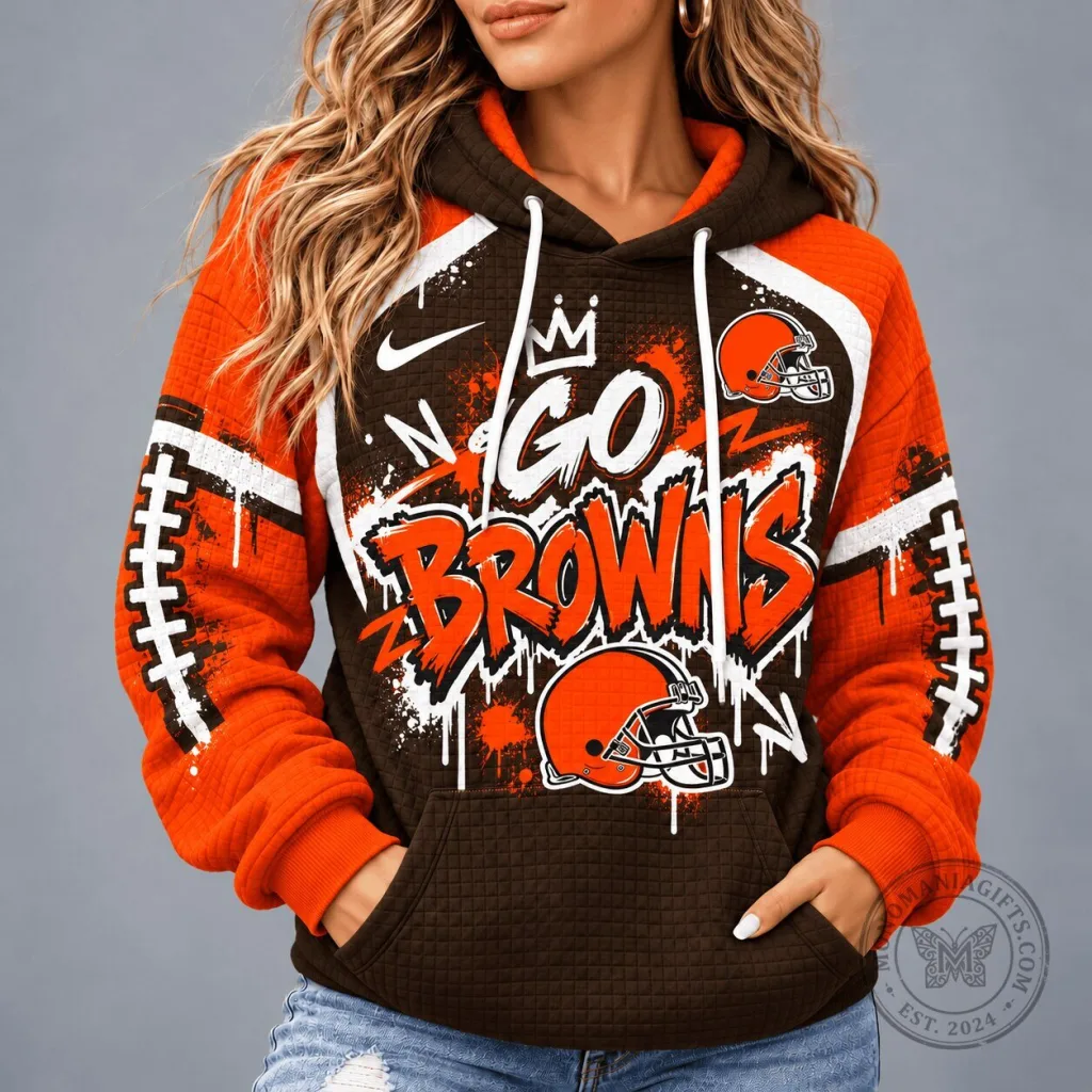 Cleveland Browns Graffiti Game Day Unisex Waffle Knit Hoodie Cleveland Browns Graffiti Game Day Unisex Waffle Knit Hoodie