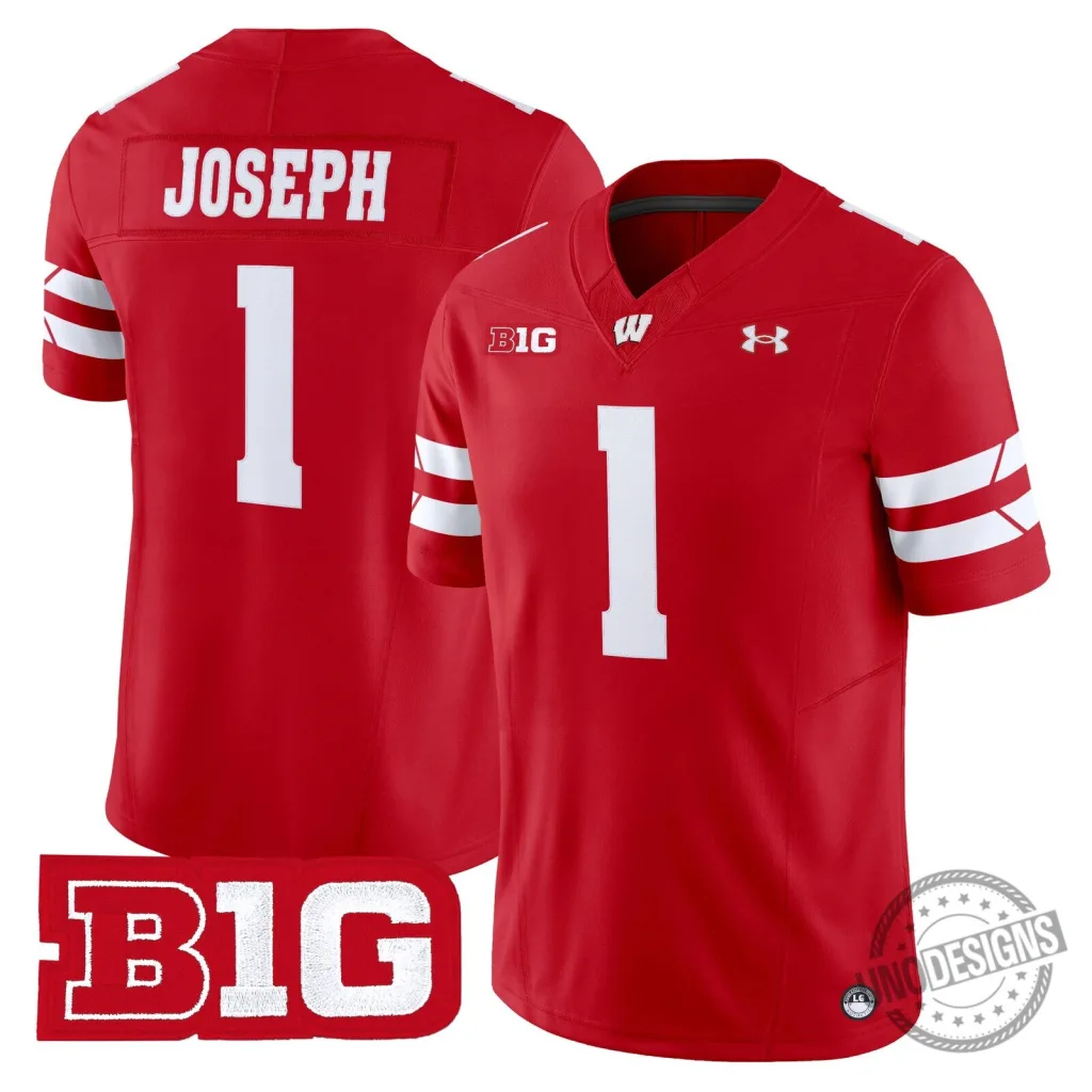 Wisconsin Badgers Joseph Number 1 College Football Team Jersey 1 Wisconsin Badgers Joseph Number 1 College Football Team Jersey