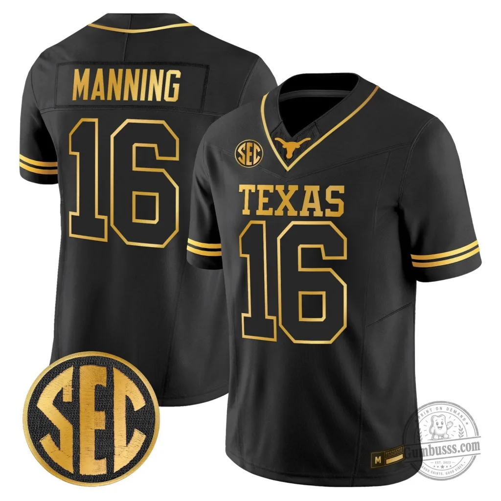 Texas Longhorns Arch Manning Football Jersey Black Texas Longhorns Arch Manning Football Jersey Black