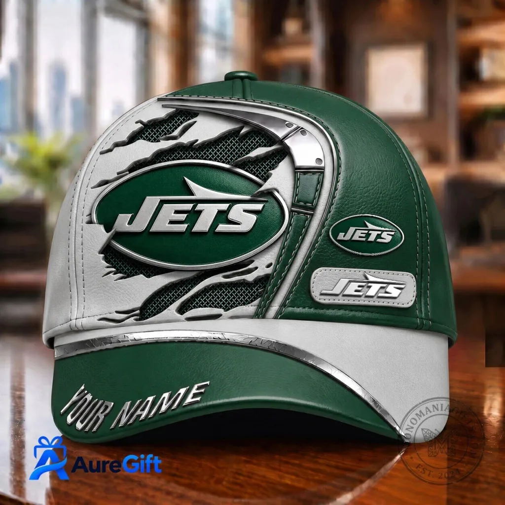 Customized Baseball Cap with New York Jets Team Logo 13 Customized Baseball Cap with New York Jets Team Logo