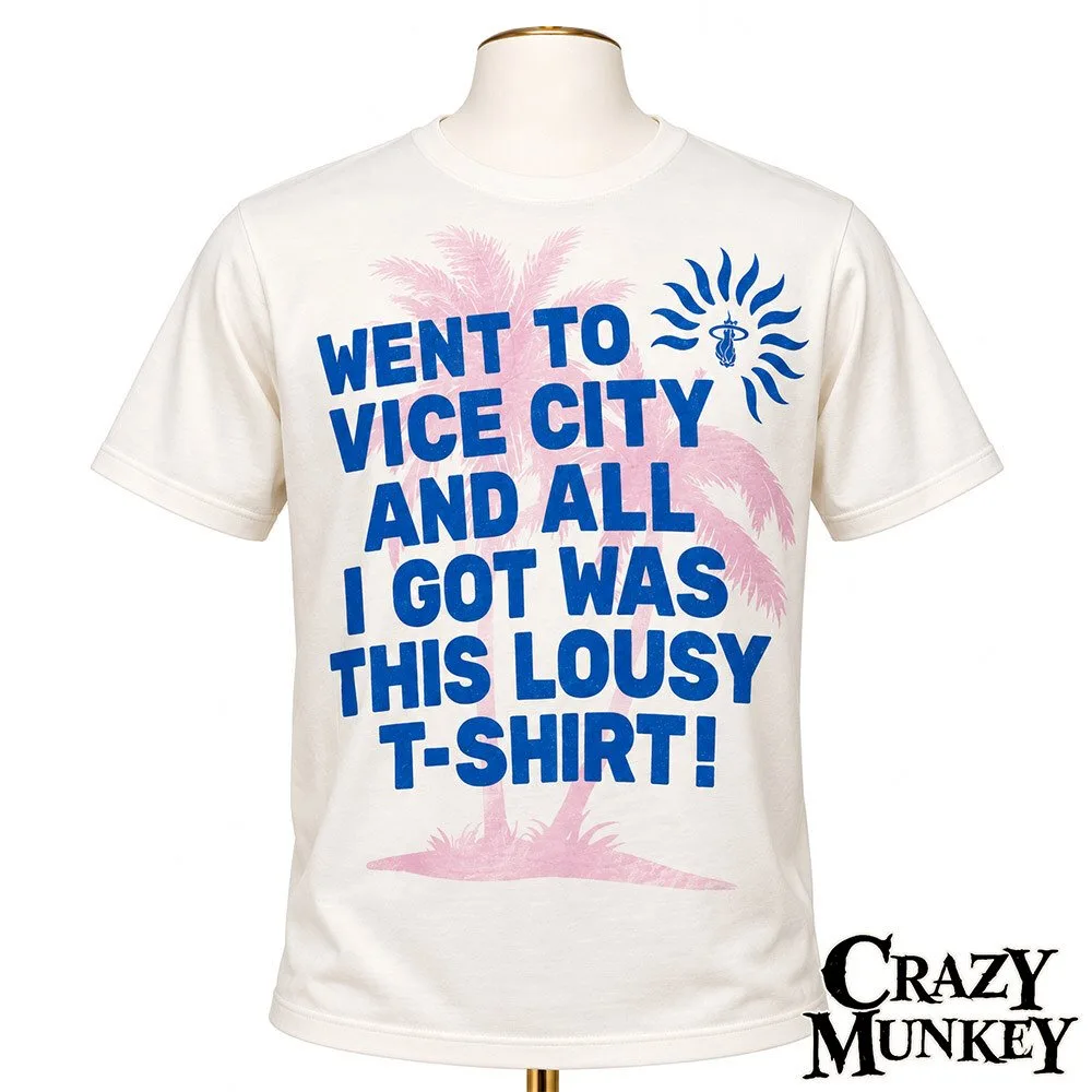 Miami Heat Vice City Lousy Souvenir Fan-Made Graphic T-Shirt | Apparel 4 Miami Heat Vice City Lousy Souvenir Fan-Made Graphic T-Shirt | Apparel