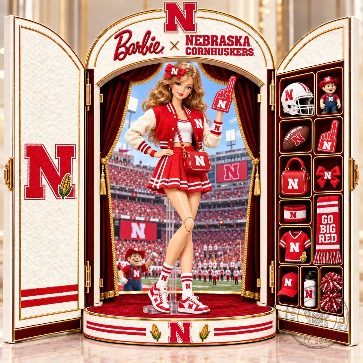 Barbie x Nebraska Cornhuskers Commemorative Collectible Doll Figure