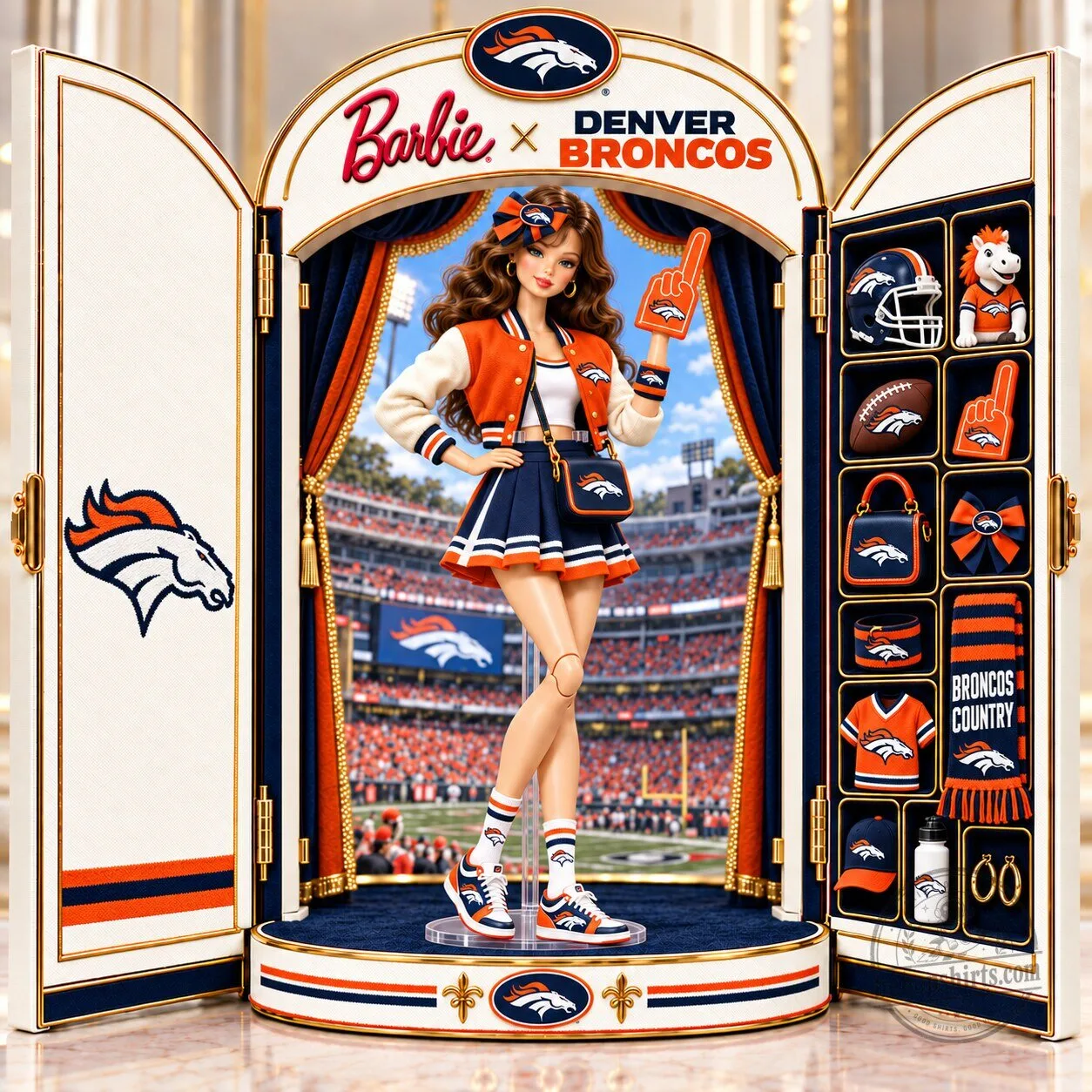 Barbie x Denver Broncos Doll with Cheerleader Outfit and Accessories