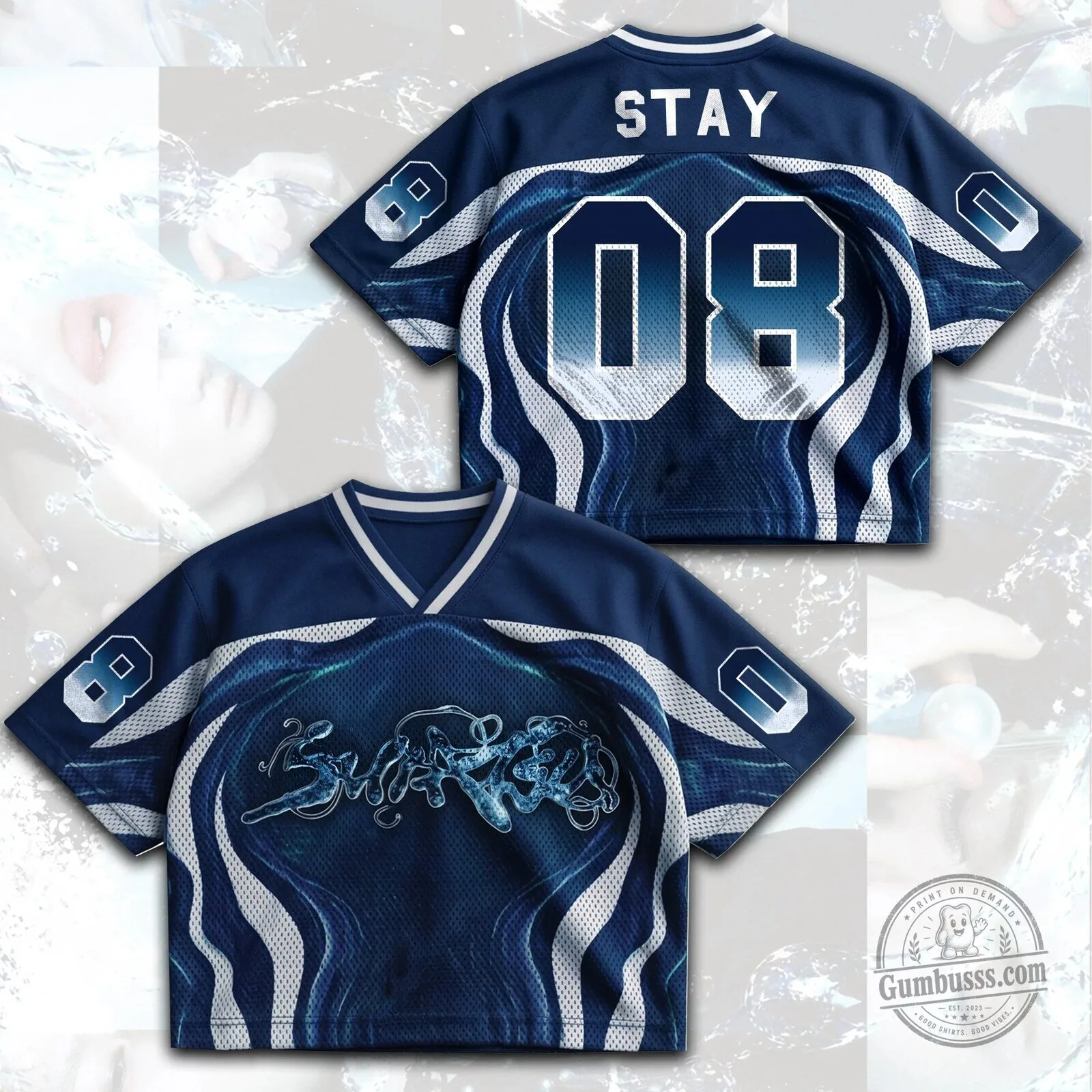 Stray Kids STAY Fandom Number 08 Blue Mesh Football Jersey