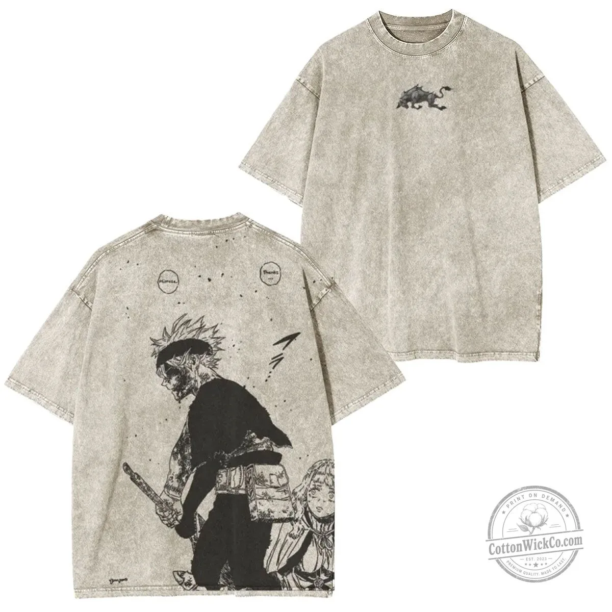ASTA X BLACK BULLS BLACK CLOVER UNISEX OVERSIZE ANIME TEE-[DS]