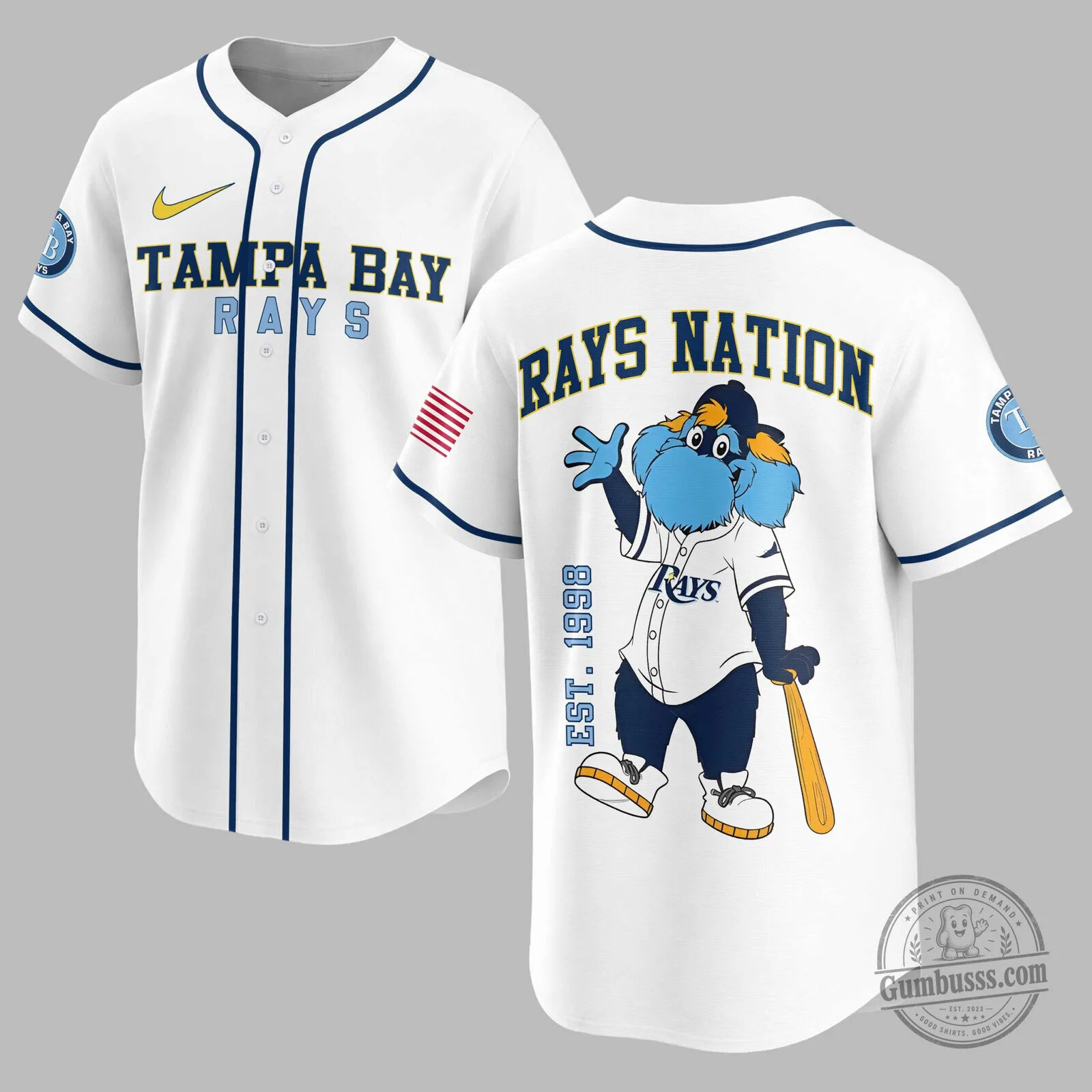 Tampa Bay Rays Baseball Classic Mascot White Jersey