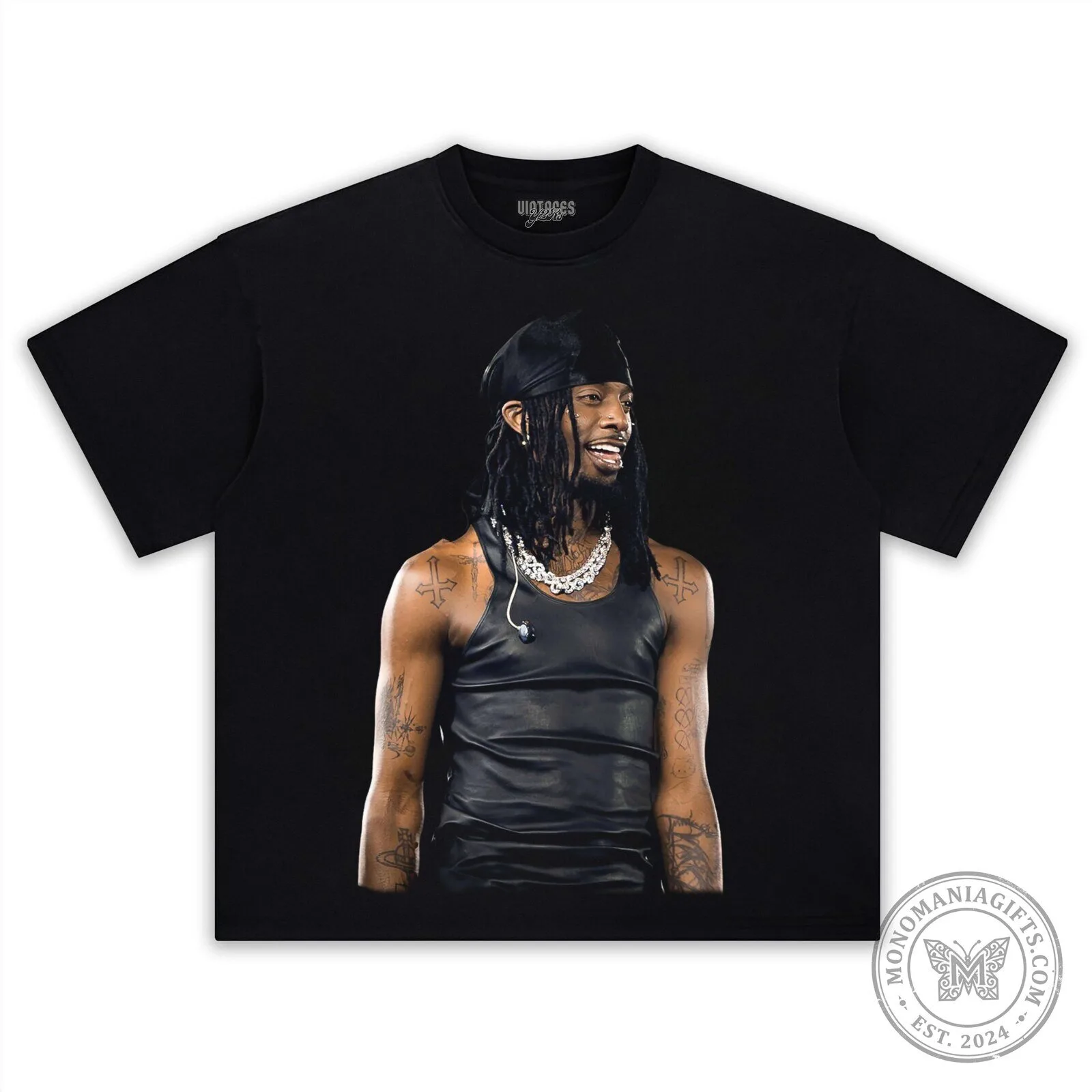 Playboi Carti Black Vintage Style Graphic T-Shirt