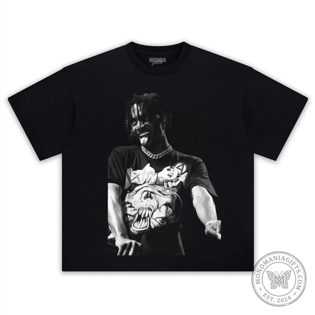 Black Graphic T-Shirt featuring Playboi Carti - Music Concert Apparel Black Graphic T-Shirt featuring Playboi Carti - Music Concert Apparel