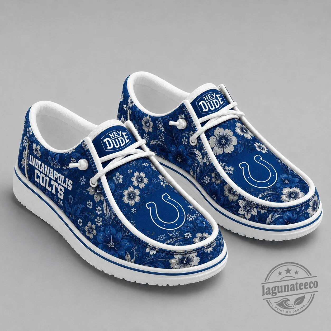 Indianapolis Colts Floral Pattern Hey Dude Shoes