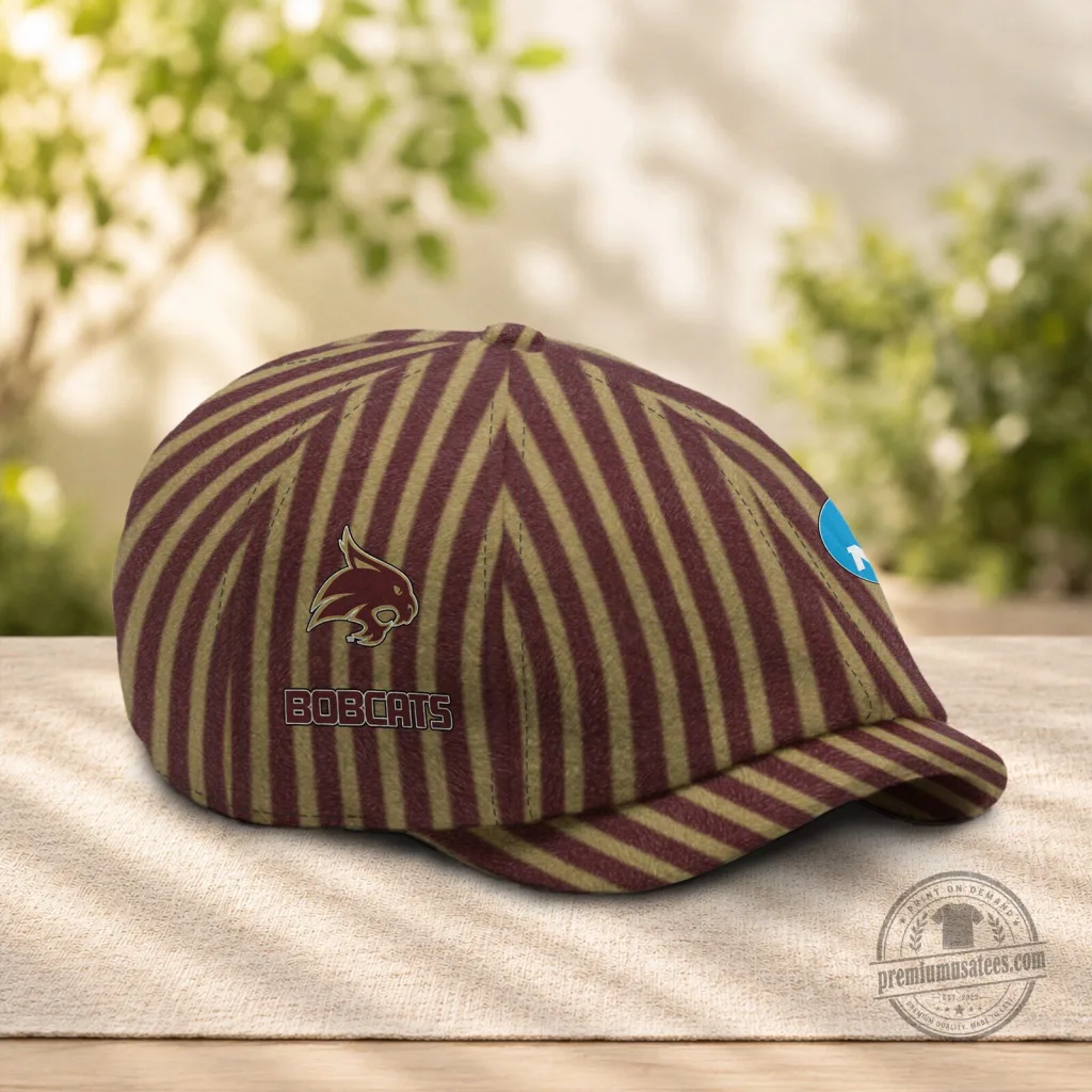 Texas State Bobcats Striped Newsboy Cap Texas State Bobcats Striped Newsboy Cap