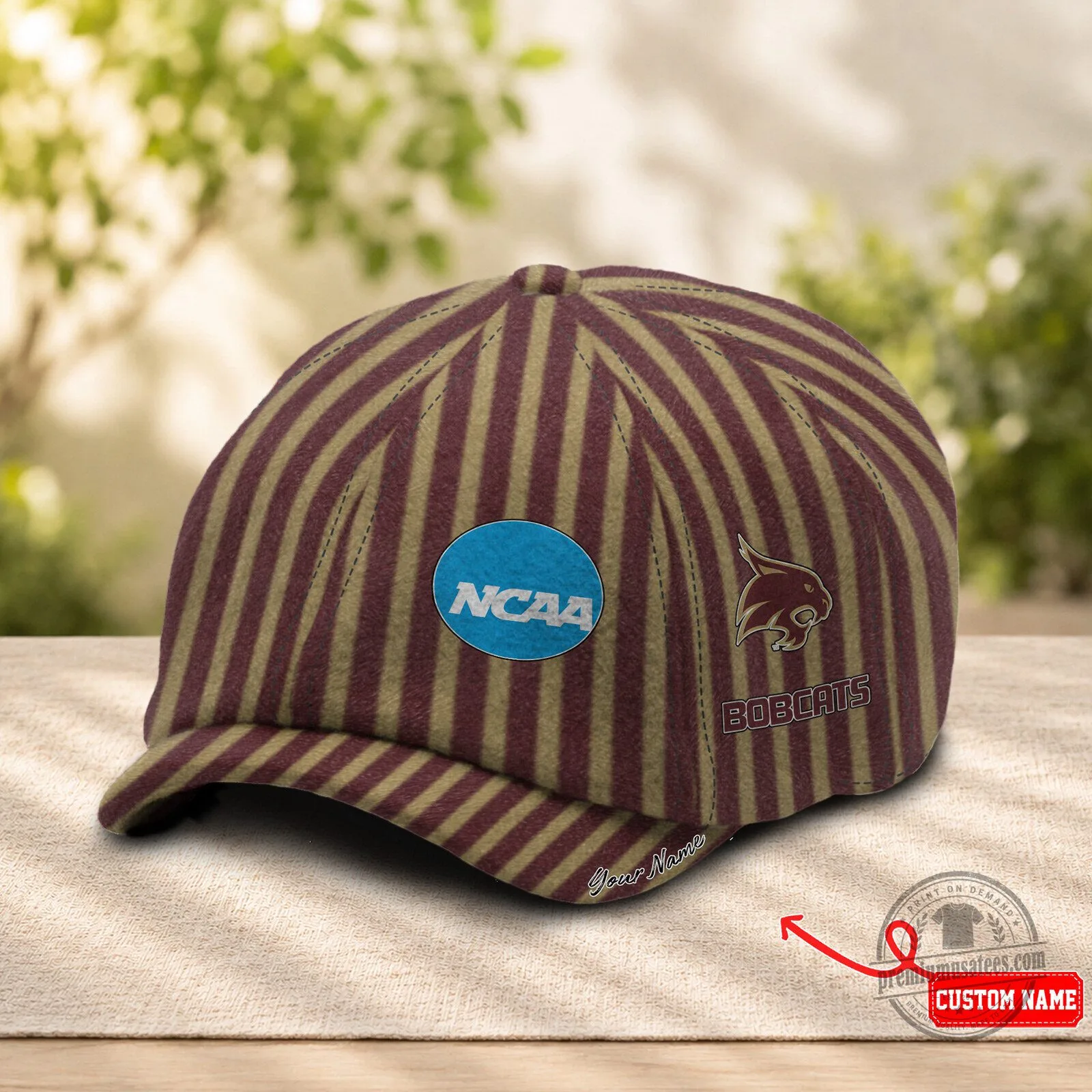 Texas State Bobcats Striped Newsboy Cap 5 Texas State Bobcats Striped Newsboy Cap