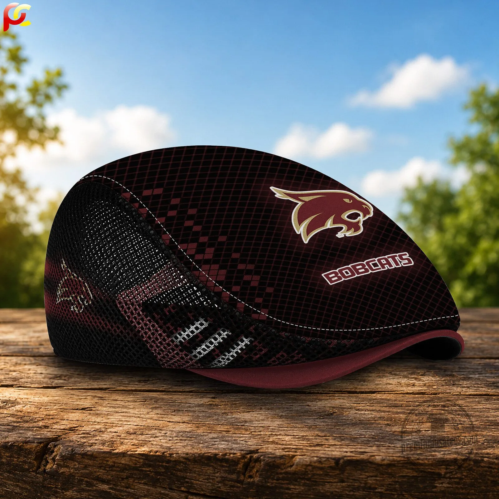 NCAA Golf Hat - Flat Cap Mesh for Texas State Bobcats 5 NCAA Golf Hat - Flat Cap Mesh for Texas State Bobcats