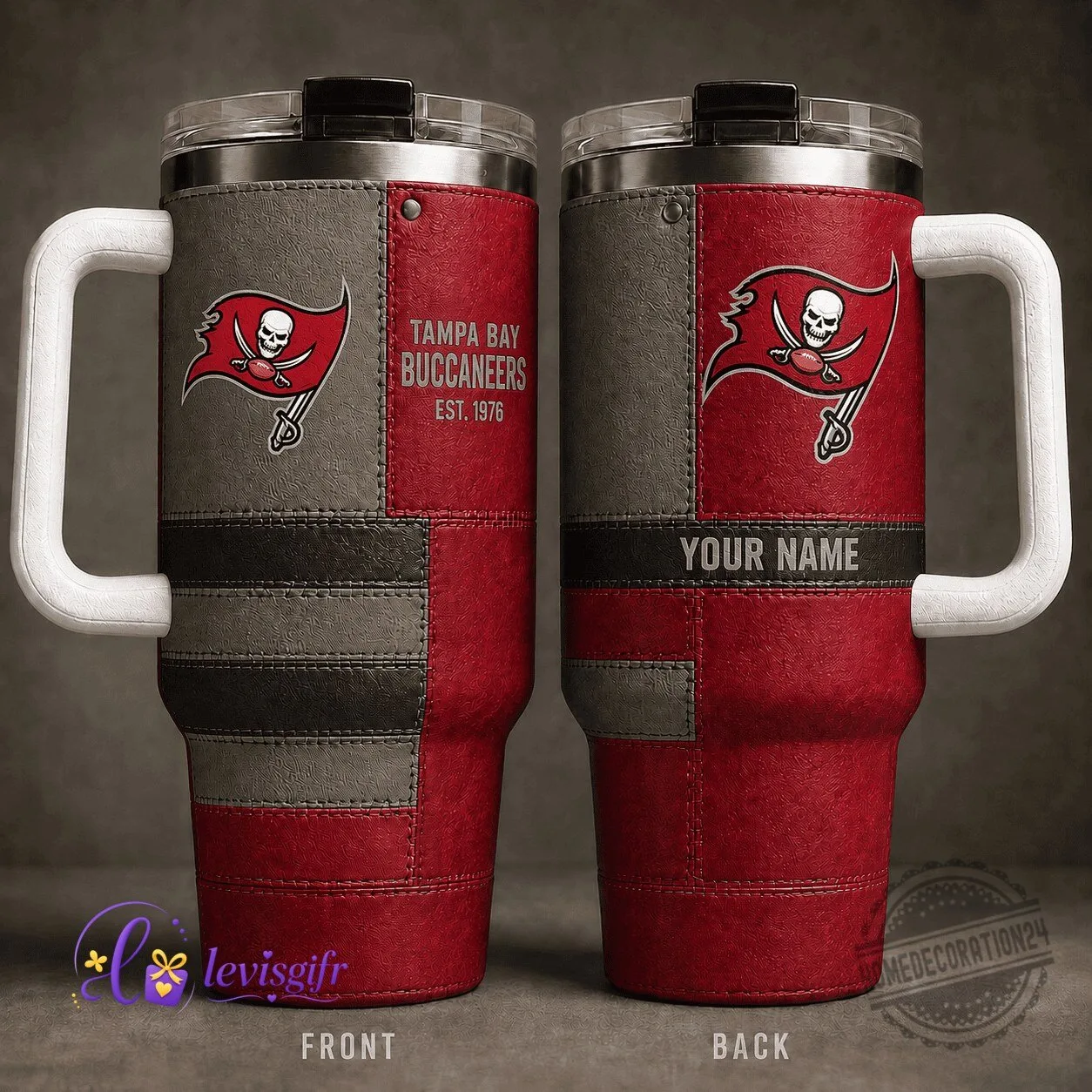 Tampa Bay Buccaneers Football Team Personalized Insulated Stainless Steel Tumbler