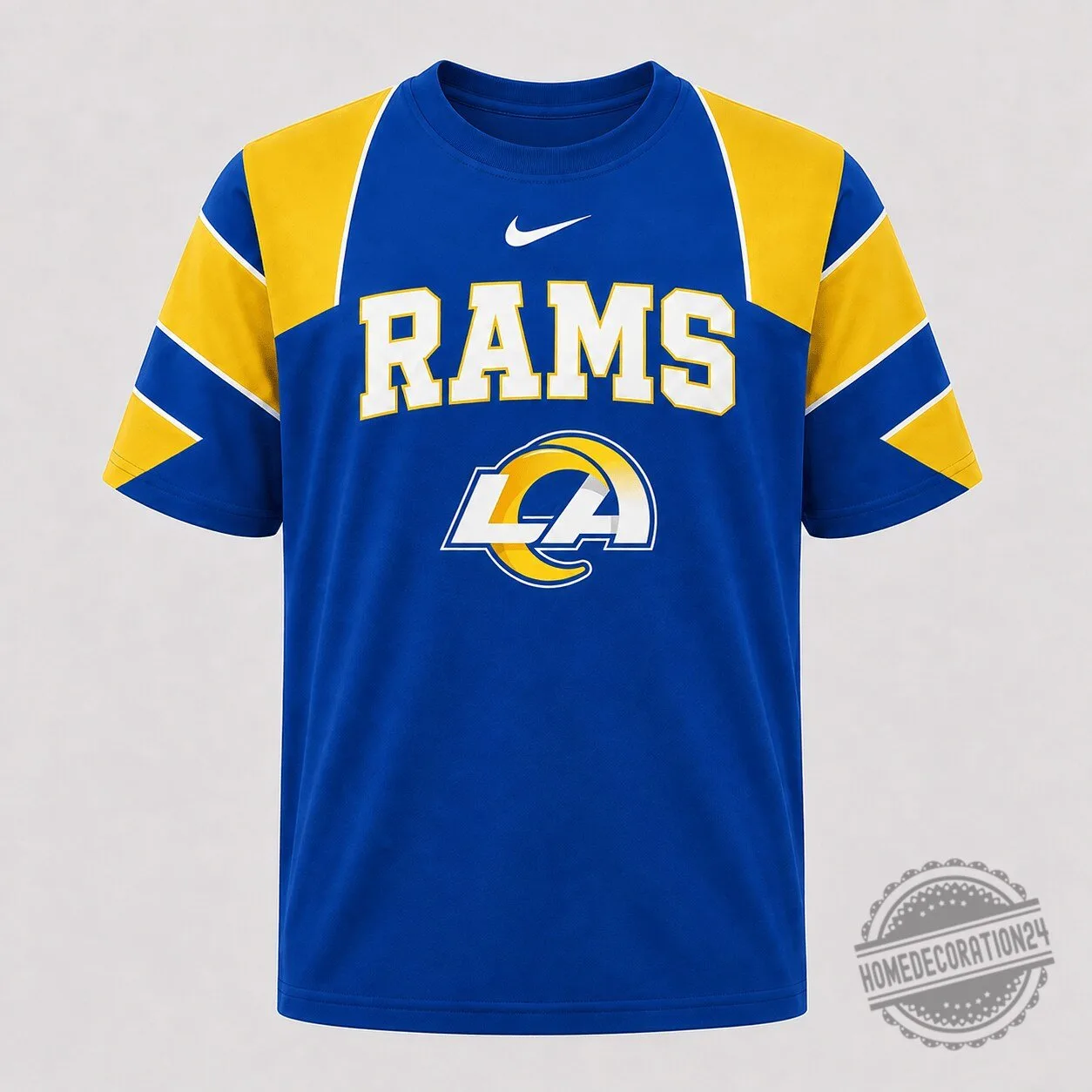 Los Angeles Rams Royal Blue and Gold Nike Logo Fan Apparel T-Shirt