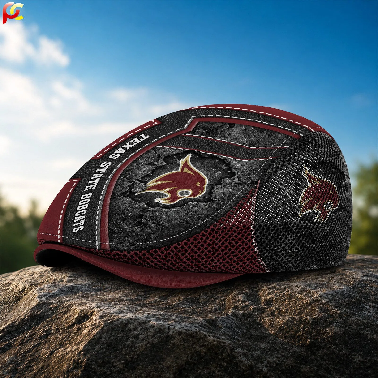 Texas State Bobcats University Maroon Flat Cap Hat