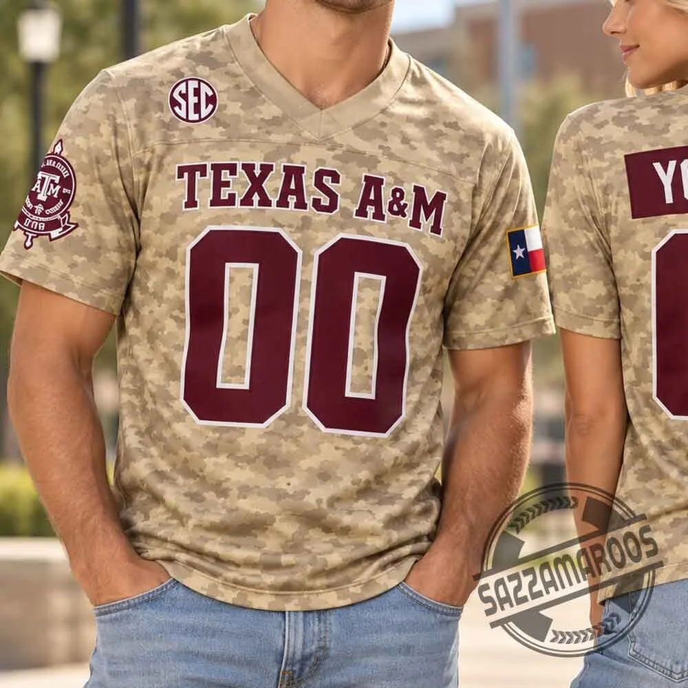 Texas A&M Aggies Desert Camouflage Personalized Football Jersey 6 Texas A&M Aggies Desert Camouflage Personalized Football Jersey